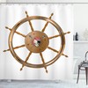 Vintage Pirate Ship Wheel Shower Curtain - Sea Design for a Nautical Bathroom 