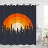 Vintage Rainbow Sunrise Sunset Shower Curtain With Abstract Sun Fabric And Waterproof Material For Modern Bathroom Decor