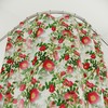 Vintage Red Rose Print Shower Curtain, Botanical Bathroom Decor with Geometric Design