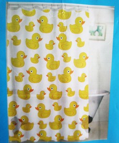 Vintage Rubber Ducky Shower Curtain - Plastic Yellow Design for a Child-Friendly Bathroom 