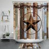 Vintage Rustic Barn Wood Shower Curtain with Texas Star Print