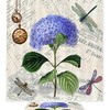 Vintage Shabby Chic Hydrangea Watches Dragonflies Shower Curtain With Microfiber Accents, Machine Washable