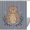 Vintage Shower Curtain With Bear Print Design, Perfect For Rustic Lodge Or Cabin Bathrooms
