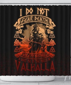 Vintage Shower Curtains - Warrior Valhalla Norse Vikings 3D Print Pattern for Bathroom/Laundry Waterproof
