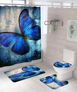 Vintage Shower Curtains With A Butterfly Design - Classic And Timeless Bathroom Decor