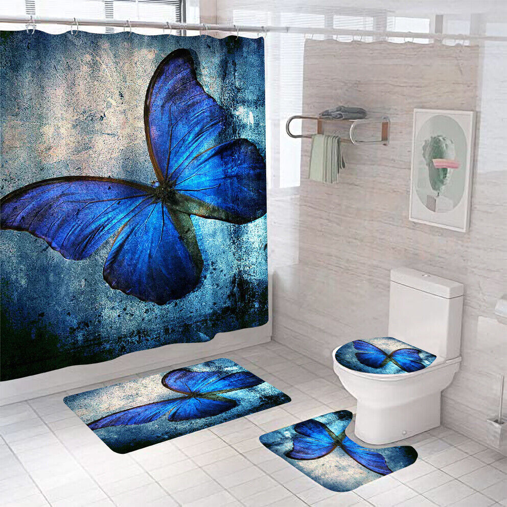 Vintage Shower Curtains With A Butterfly Design - Classic And Timeless Bathroom Decor