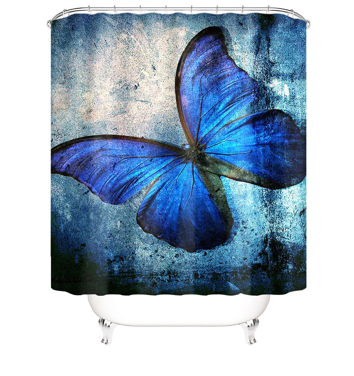 Vintage Shower Curtains With A Butterfly Design - Classic And Timeless Bathroom Decor - Image 2
