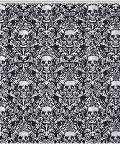 Vintage Skull Bathroom Shower Curtain - Durable and Washable Fabric for a Gothic Bathroom