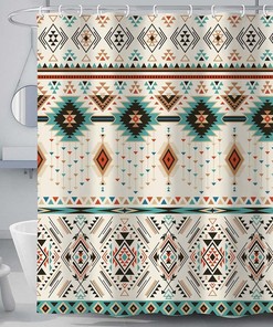Vintage Southwest Navajo Geometric Shower Curtain
