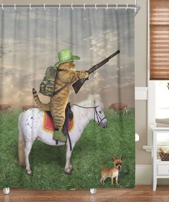 Vintage Stallion Bathroom Curtain