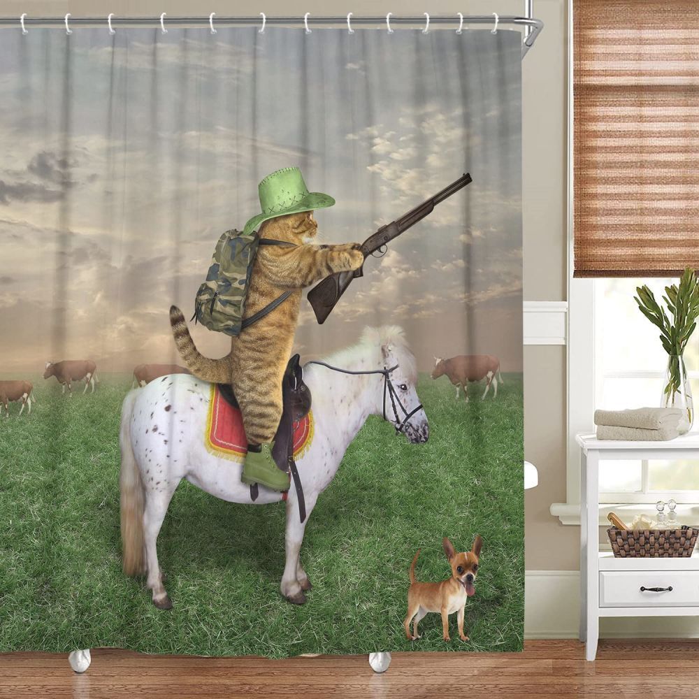 Vintage Stallion Bathroom Curtain
