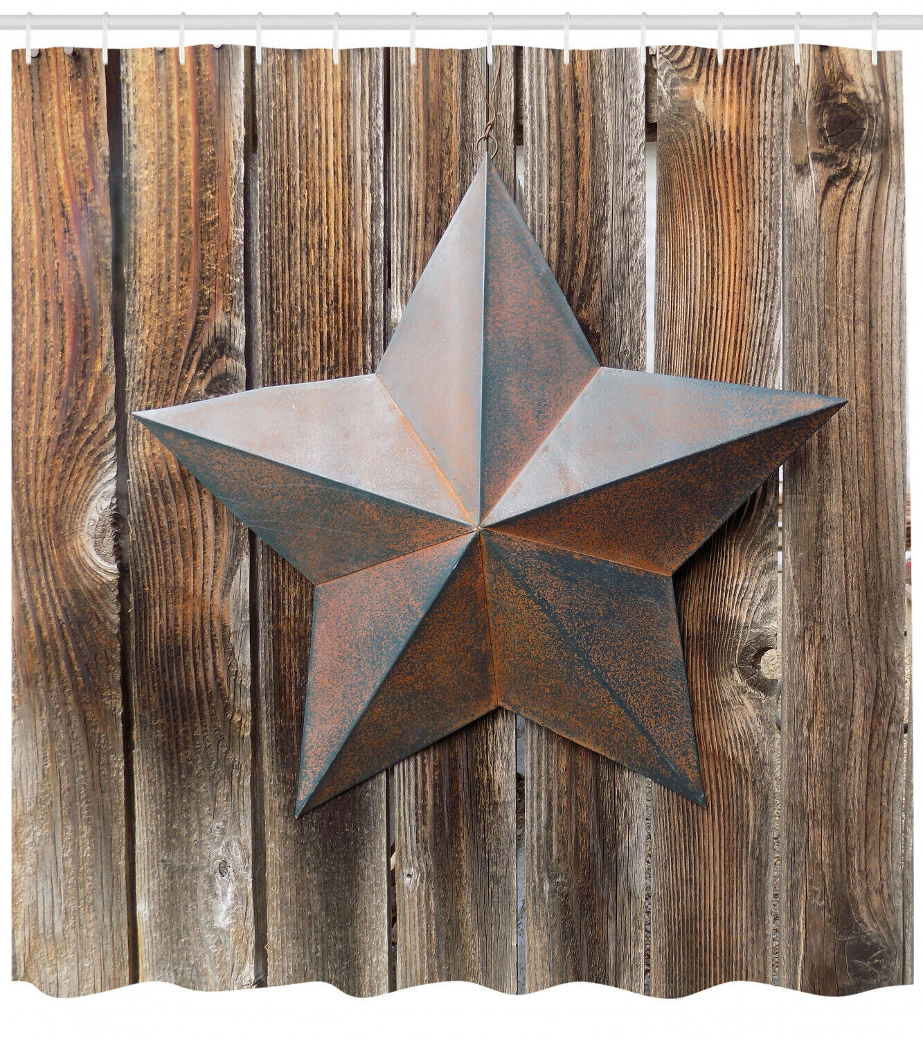 Vintage Star Primitive Country Shower Curtain Print for Bathroom
