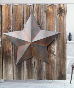 Vintage Star Primitive Country Shower Curtain Print for Bathroom