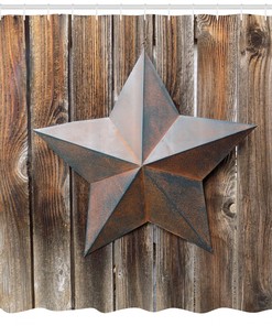 Vintage Star Primitive Country Shower Curtain Print for Bathroom
