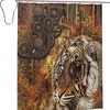 Vintage Steampunk Tiger Art Shower Curtain for Glamorous Bathroom Decor