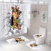 Vintage Style 3D Giraffe Shower Curtain For A Nostalgic Bathroom Look