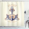 Vintage Style Anchor Sign Ocean Print Shower Curtain for Bathroom