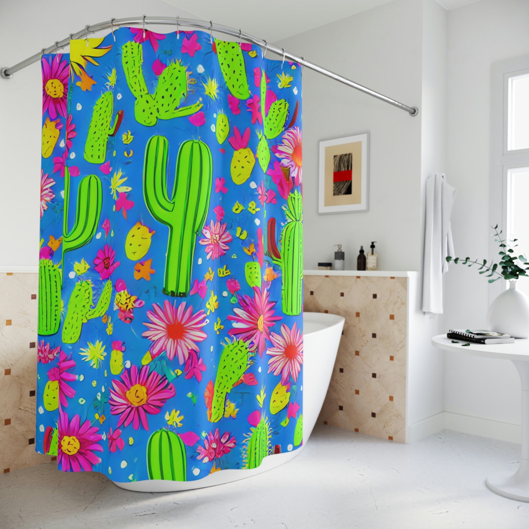 Vintage Style Botanical Tropical Green Leaves Fabric Bath Curtain for Home Bathroom Decor