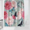 Vintage Style Butterfly Shower Curtain - Floral Rustic Wooden Plank Print For A Vintage And Chic Bathroom