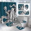 Vintage Style Cartoon Forest Mushroom House Waterproof Fabric Bathroom Shower Curtain