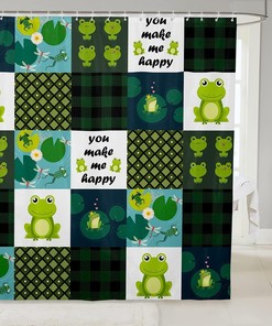 Vintage Style Cartoon Fruits Pineapples Sunglasses Shower Curtain For Your Bathroom