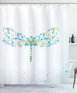 Vintage Style Dragonfly Shower Curtain For Bathroom