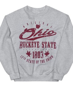 Vintage Style Full Size Ohio Buckeye State Hoodie Sweatshirt Shirt