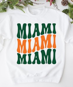 Vintage Style Miami Football NCAA Sweatshirt Preppy Shirt Fan Gift