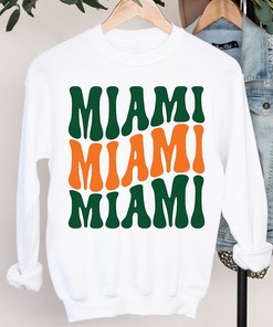 Vintage Style Miami Football NCAA Sweatshirt Preppy Shirt Fan Gift