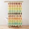 Vintage Style Mid Century Modern Shower Curtain with Geometric Design for a Traditional Bathroom Look 