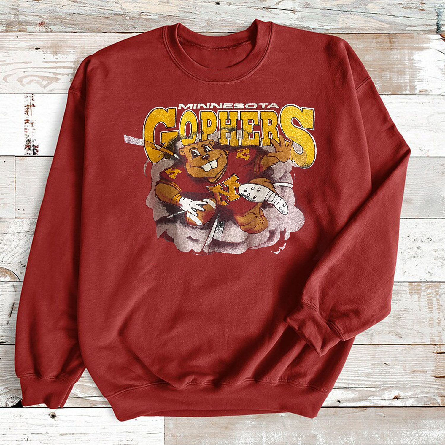 Vintage Style Minnesota Gophers Crewneck Sweatshirt - Hoodie T Shirt Fan Gift