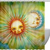 Vintage Style Sun and Moon Celestial Shower Curtain for a Cozy Bathroom
