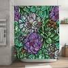Vintage Succulents Cactus Art Shower Curtain with Rustic Bathroom Decor