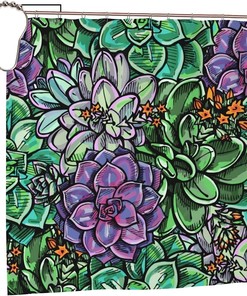 Vintage Succulents Cactus Art Shower Curtain with Rustic Bathroom Decor