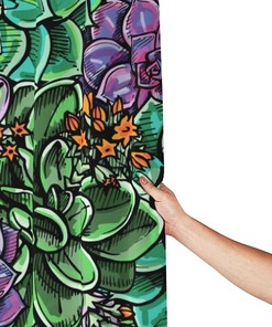 Vintage Succulents Cactus Art Shower Curtain with Rustic Bathroom Decor
