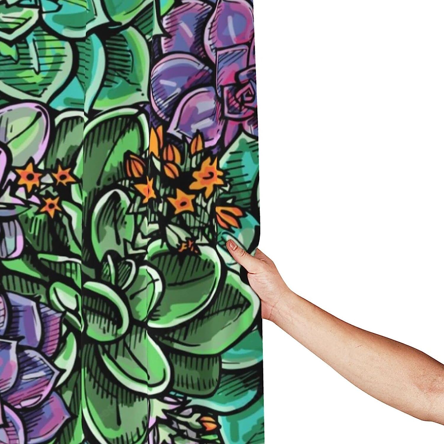Vintage Succulents Cactus Art Shower Curtain with Rustic Bathroom Decor