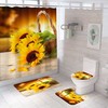 Vintage Sunflower Flower Waterproof Shower Curtain for A Nostalgic Bathroom Look