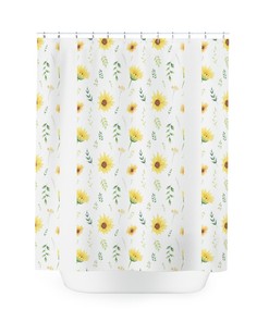 Vintage Sunflower Print Shower Curtain to Bring A Retro Feeling to Your Bathroom