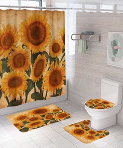 Vintage Sunflower Shower Curtain for a Nostalgic and Romantic Bathroom