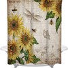 Vintage Sunflower and Butterfly Newspaper Shower Curtain - Home Bathroom Decor