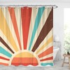 Vintage Sunset 70'S Canvas Shower Curtain With A Contemporary Twist