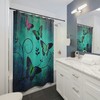 Vintage Teal Butterfly Shower Curtain - Rustic Design for Farmhouse-Inspired Bathroom 