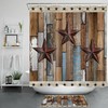 Vintage Texas Star Barn Shower Curtain - Rustic Wood Board and Americana Design for a Country Bathroom 