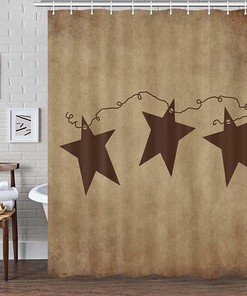 Vintage Texas Star Shower Curtain - Rustic Iron Stars and Americana Design for Western-Inspired Bathroom
