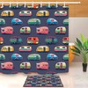 Vintage Travel Trailers Campers Printed Shower Curtain - Waterproof And Stylish