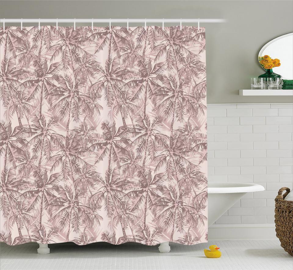 Vintage Tropical Pattern Shower Curtain, Classic Look for a Timeless Bathroom