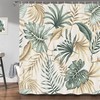 Vintage Tropical Plant Shower Curtain - Green and Leafy Fabric Design for a Relaxing Bathroom 