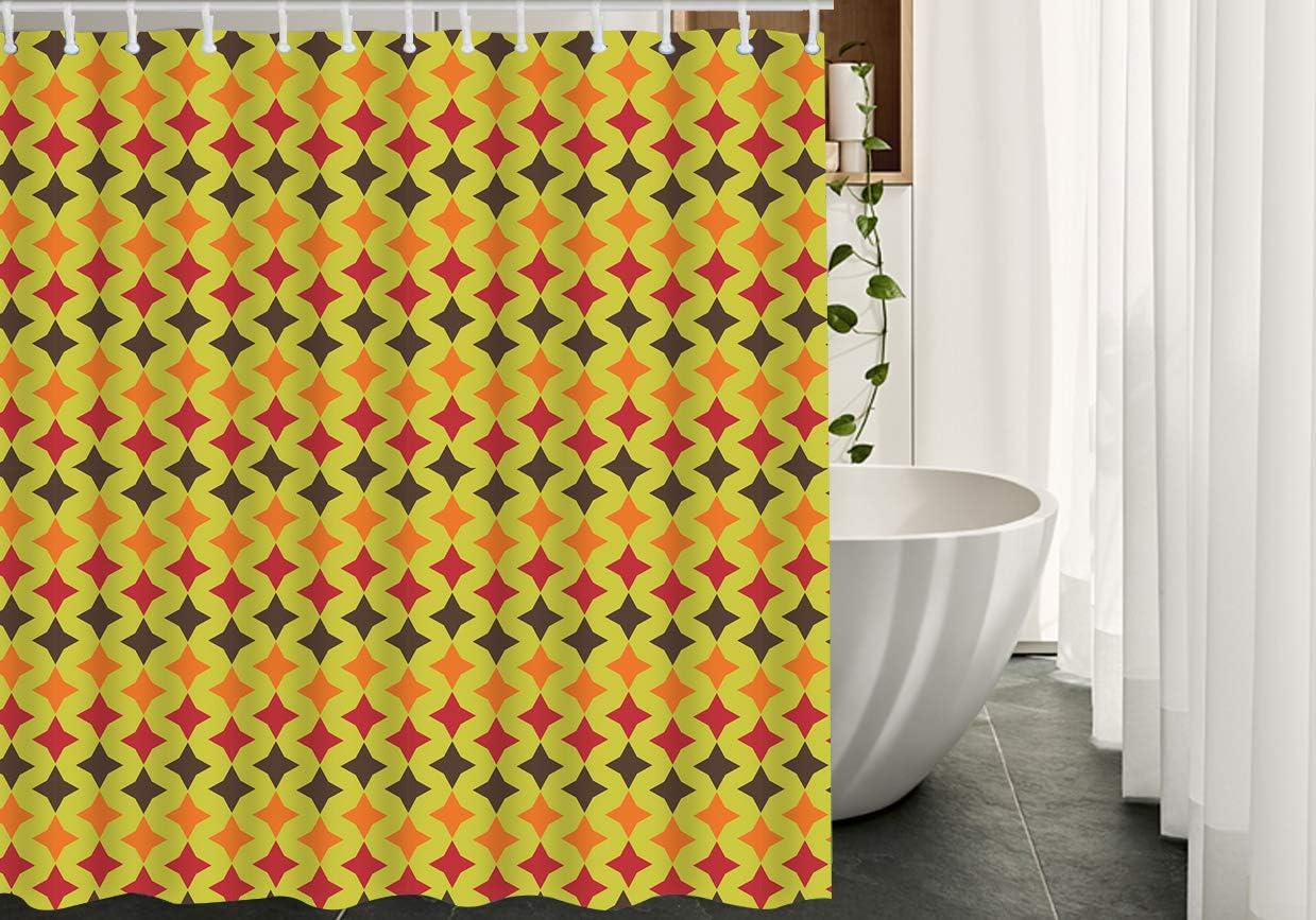 Vintage Two Sided Stars in Night Sky Print Shower Curtain for Cosmic Bathroom Decor