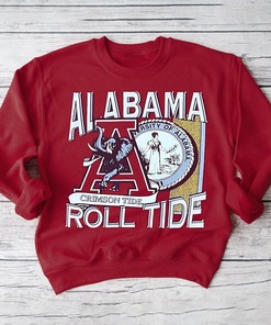 Vintage University of Alabama Crimson Tide NCAA Football Crewneck Sweatshirt, perfect for Fans