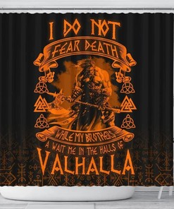 Vintage Warrior Valhalla Norse Vikings Shower Curtain Cover, 3D Print Waterproof for Bathroom/Laundry